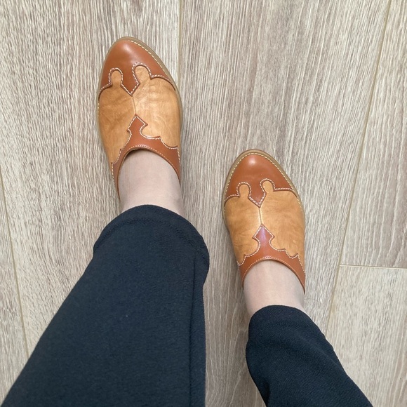 Italian Brown Genuine Leather Slip On Shoes Size 36/6 - Picture 3 of 8